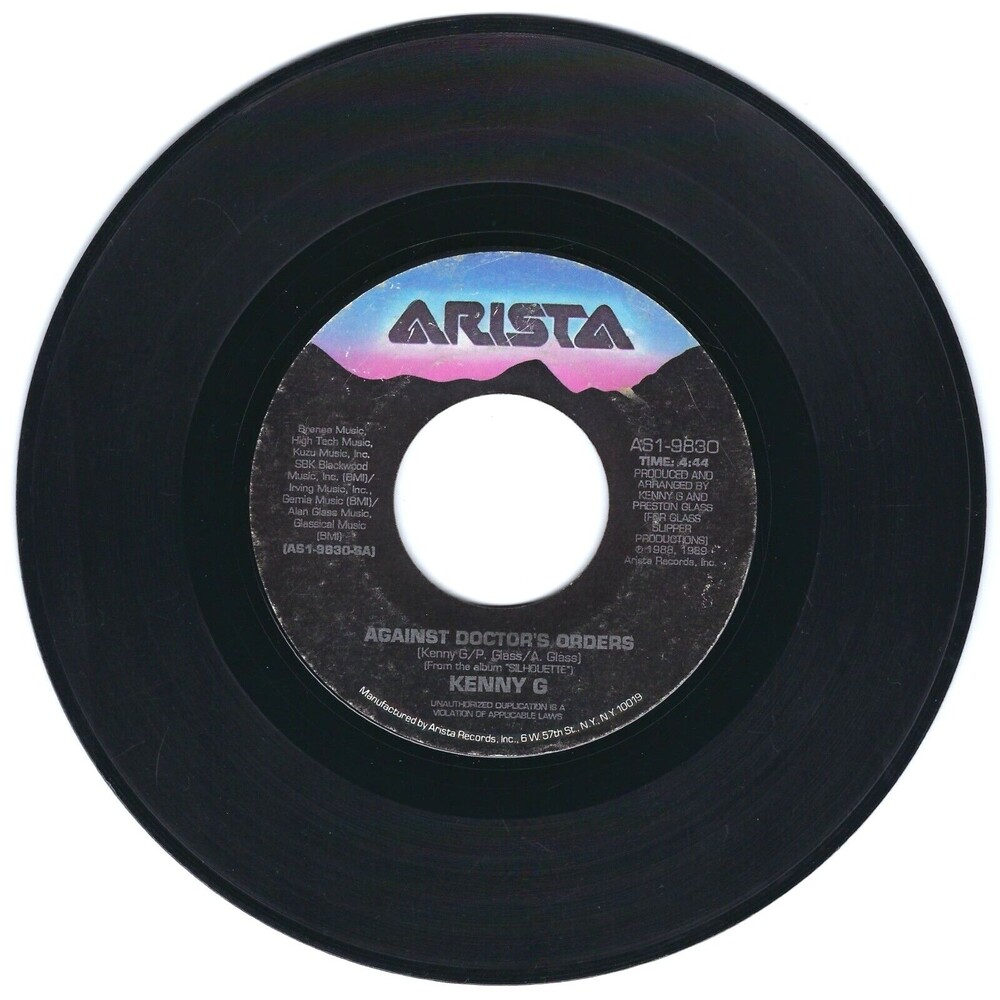 Kenny G 45 RPM - Against Doctor's Orders / Tradewinds - Arista VG Jazz